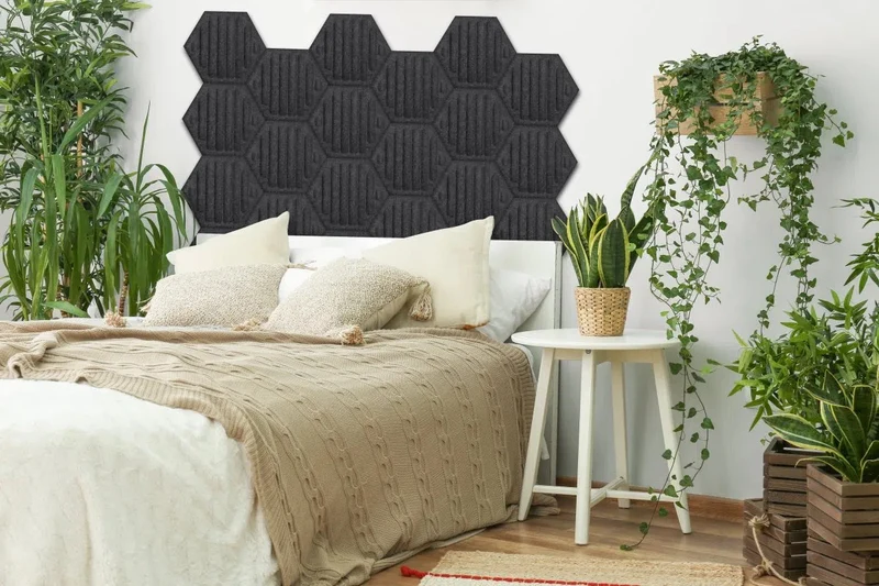 HEXA RIFT 3D Acoustic Felt Wall Panels - BLACK Multipack