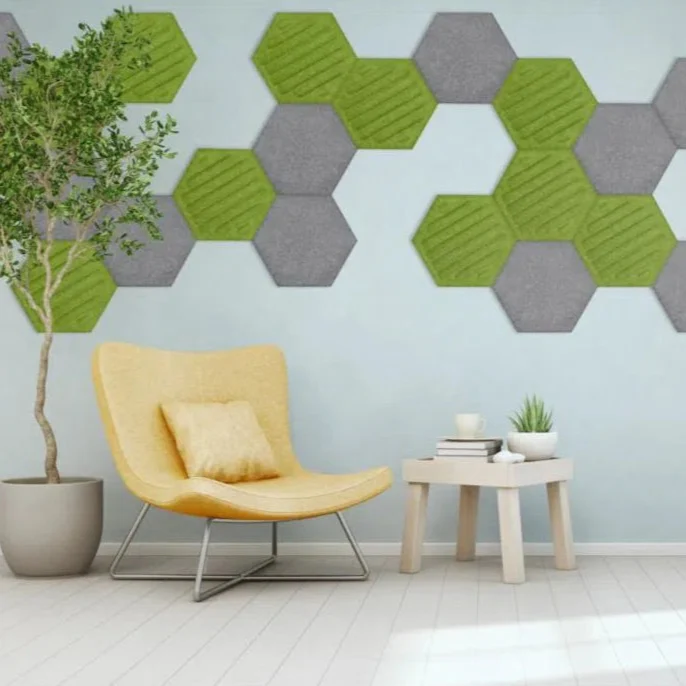 HEXA RIFT 3D Acoustic Felt Wall Panels - OLIVE Multipack
