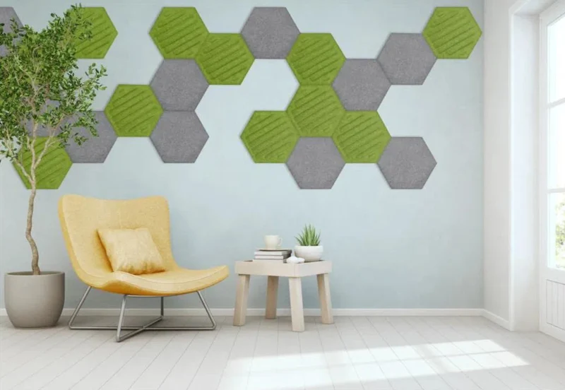 HEXA RIFT 3D Acoustic Felt Wall Panels - OLIVE Multipack