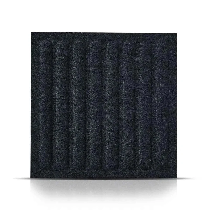 SQUARE RIFT 3D Acoustic Felt Wall Panels - BLACK Multipack