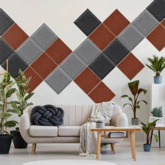 SQUARE RIFT 3D Acoustic Felt Wall Panels - BLACK Multipack