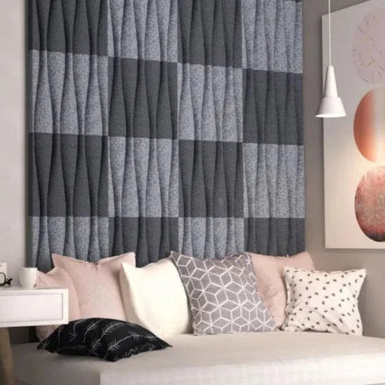 SANDGLASS 3D Acoustic Felt Wall Panels - GREY Multipack