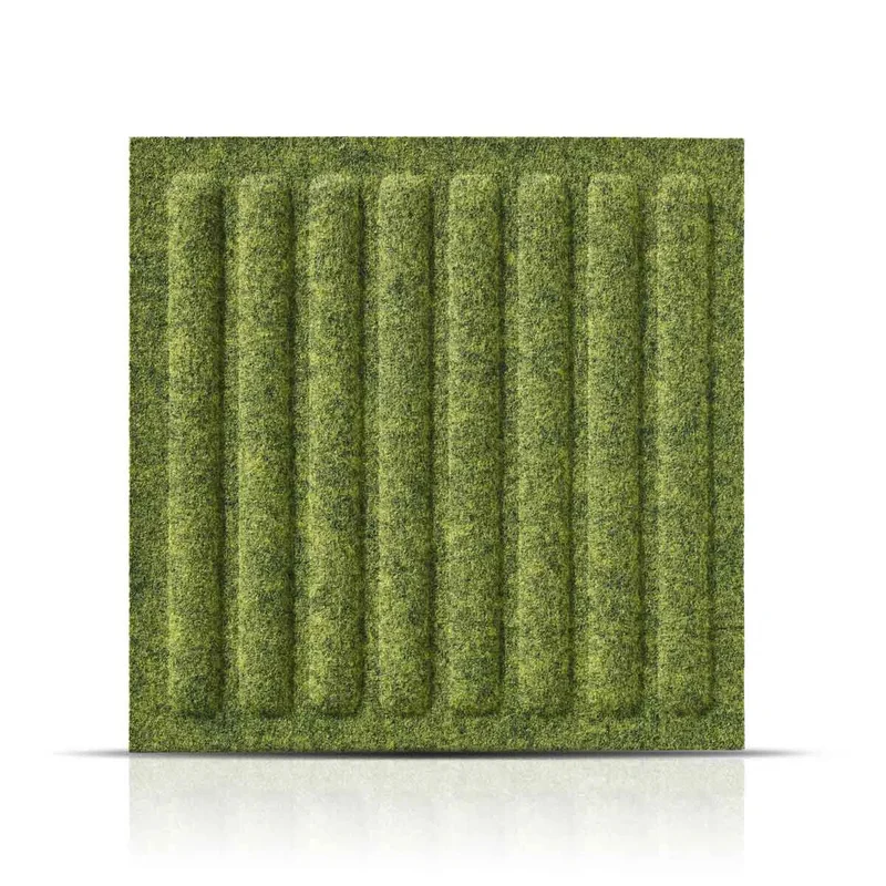 SQUARE RIFT 3D Acoustic Felt Wall Panels - OLIVE Multipack