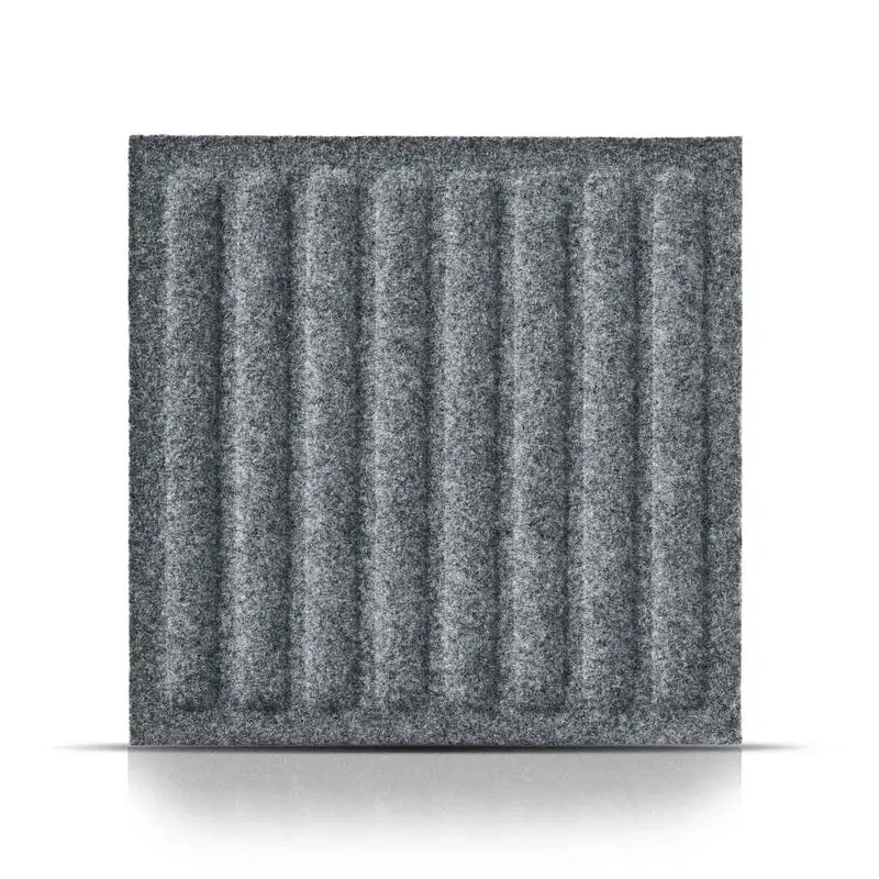 SQUARE RIFT 3D Acoustic Felt Wall Panels - GREY Multipack