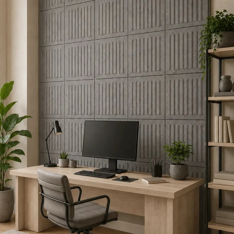 SQUARE RIFT 3D Acoustic Felt Wall Panels - GREY Multipack