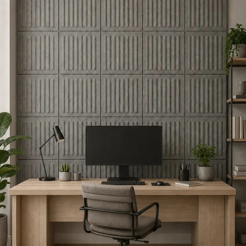 SQUARE RIFT 3D Acoustic Felt Wall Panels - GREY Multipack