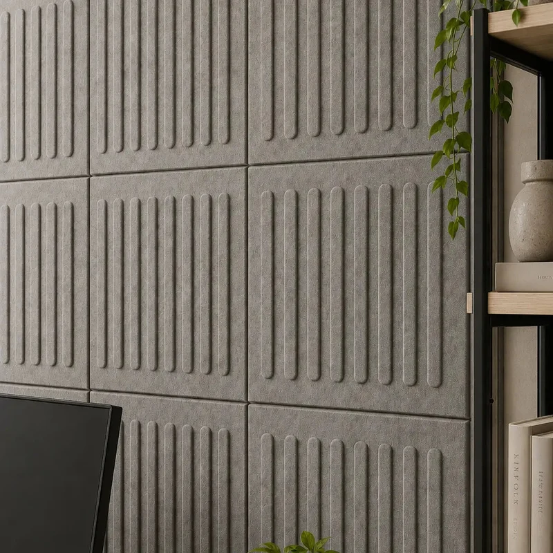 SQUARE RIFT 3D Acoustic Felt Wall Panels - GREY Multipack