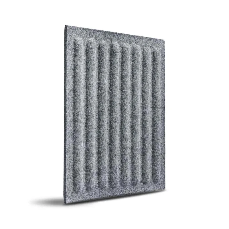 SQUARE RIFT 3D Acoustic Felt Wall Panels - GREY Multipack