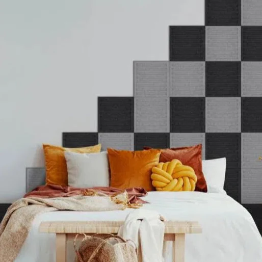 SQUARE RIFT 3D Acoustic Felt Wall Panels - GREY Multipack