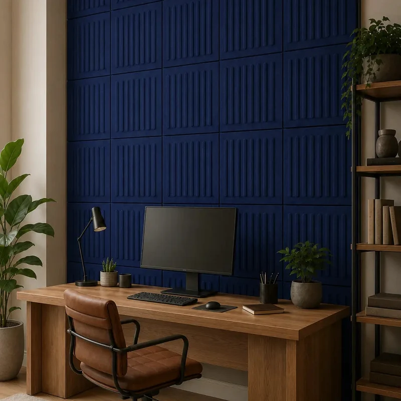 SQUARE RIFT 3D Acoustic Felt Wall Panels - NAVY Multipack