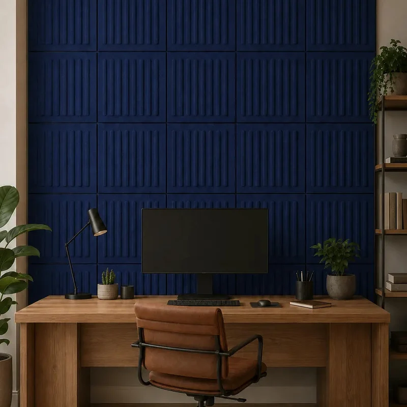 SQUARE RIFT 3D Acoustic Felt Wall Panels - NAVY Multipack