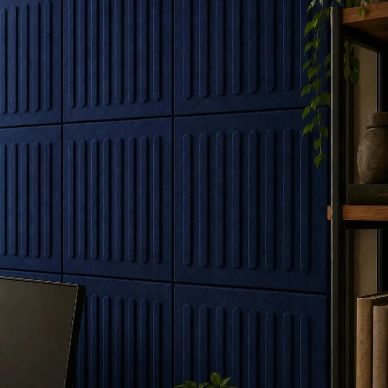 SQUARE RIFT 3D Acoustic Felt Wall Panels - NAVY Multipack