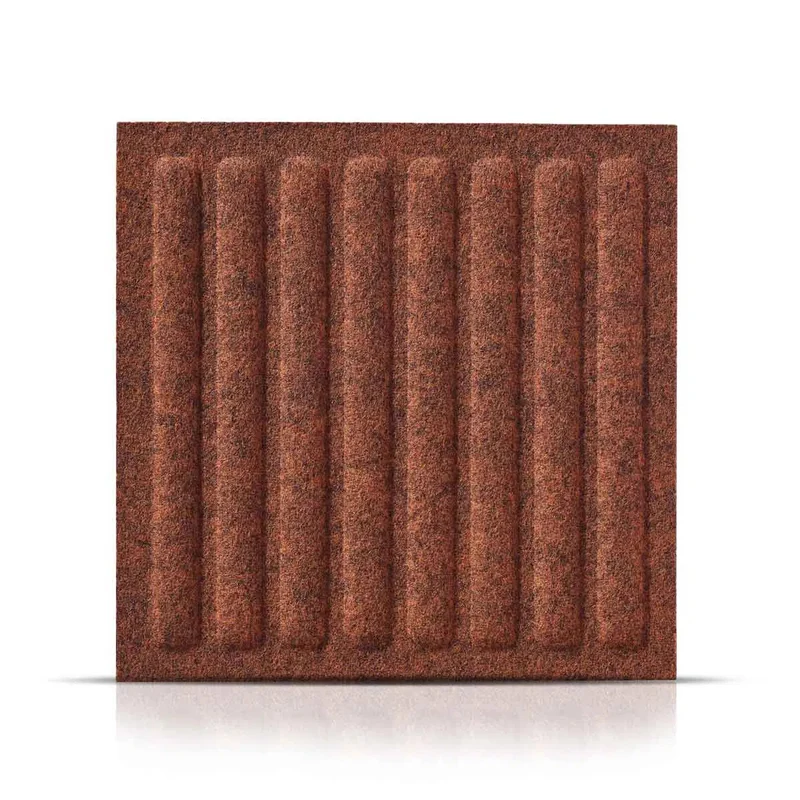 SQUARE RIFT 3D Acoustic Felt Wall Panels - RUSTY Multipack