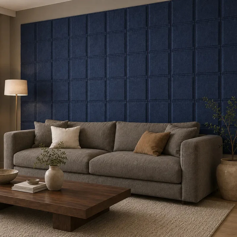 SQUARE BOLD 3D Acoustic Felt Wall Panels - NAVY Multipack