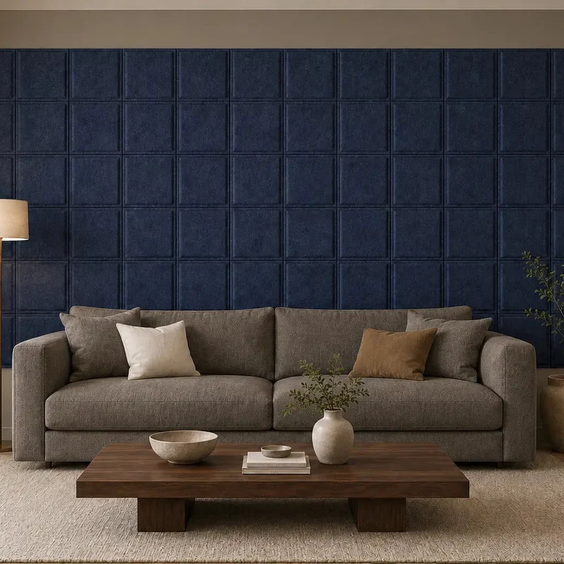 SQUARE BOLD 3D Acoustic Felt Wall Panels - NAVY Multipack