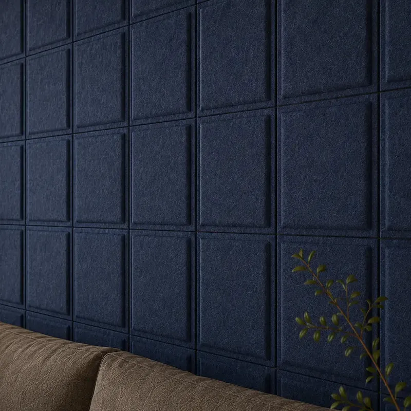 SQUARE BOLD 3D Acoustic Felt Wall Panels - NAVY Multipack