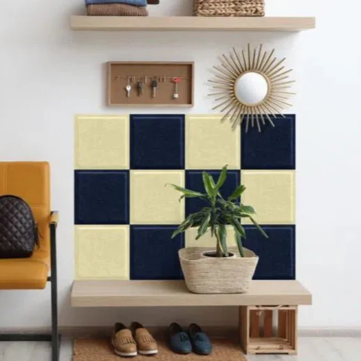 SQUARE BOLD 3D Acoustic Felt Wall Panels - NAVY Multipack
