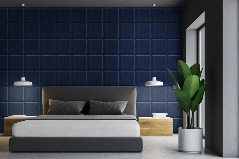 SQUARE BOLD 3D Acoustic Felt Wall Panels - NAVY Multipack