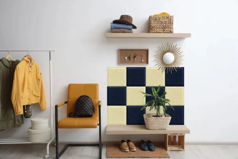 SQUARE BOLD 3D Acoustic Felt Wall Panels - NAVY Multipack