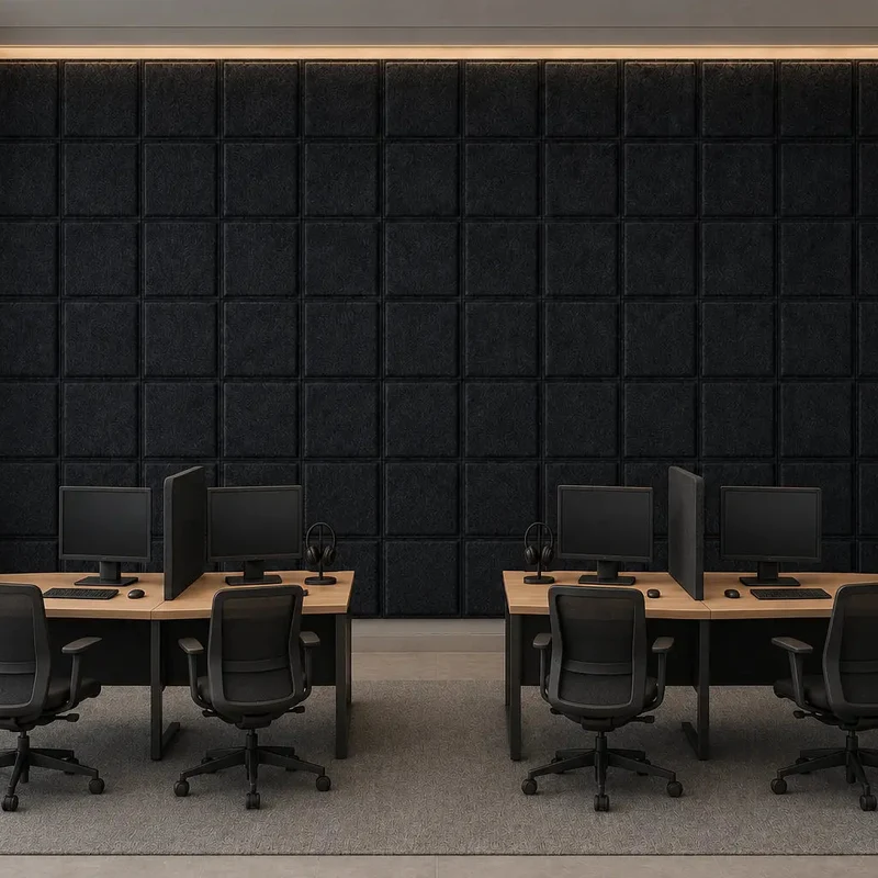 SQUARE BOLD 3D Acoustic Felt Wall Panels - BLACK Multipack
