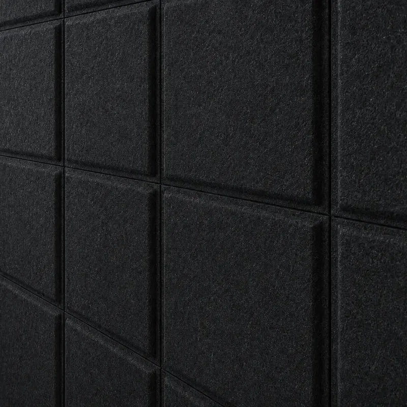 SQUARE BOLD 3D Acoustic Felt Wall Panels - BLACK Multipack