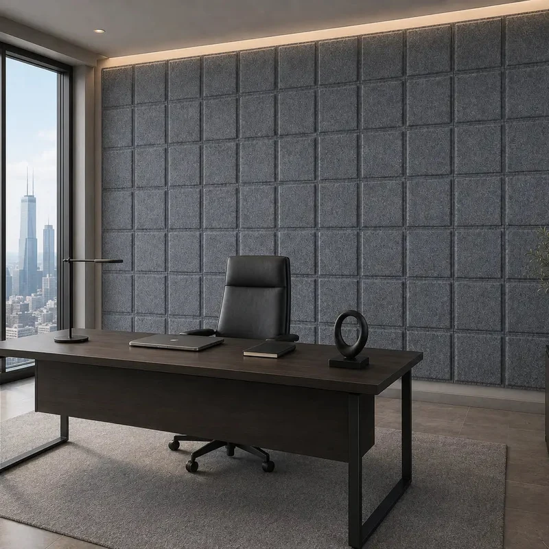 SQUARE BOLD 3D Acoustic Felt Wall Panels - GREY Multipack