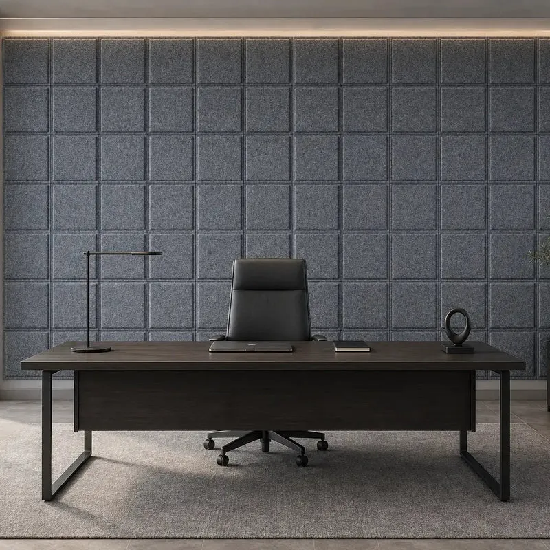 SQUARE BOLD 3D Acoustic Felt Wall Panels - GREY Multipack