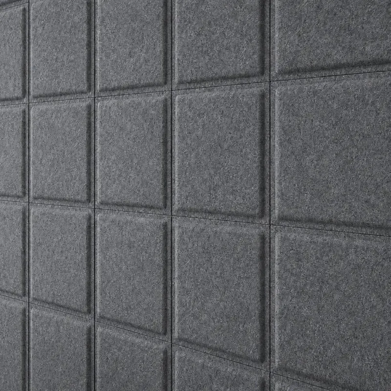SQUARE BOLD 3D Acoustic Felt Wall Panels - GREY Multipack