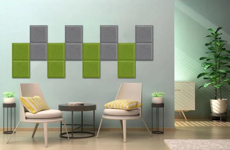 SQUARE BOLD 3D Acoustic Felt Wall Panels - GREY Multipack