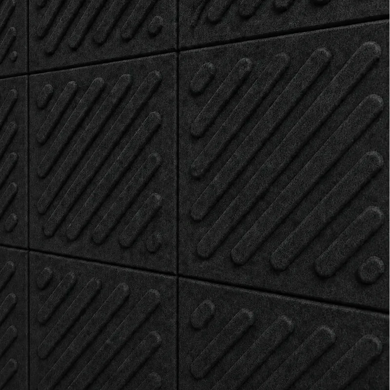 SQUARE RIFT 2 3D Acoustic Felt Wall Panels - BLACK Multipack