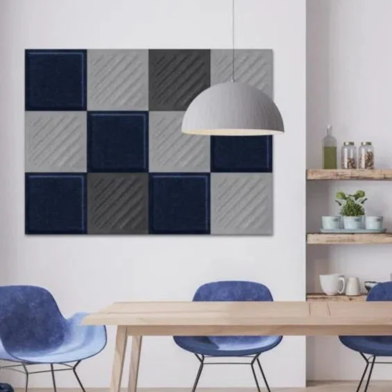 SQUARE RIFT 2 3D Acoustic Felt Wall Panels - BLACK Multipack