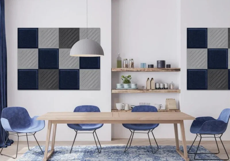 SQUARE RIFT 2 3D Acoustic Felt Wall Panels - BLACK Multipack