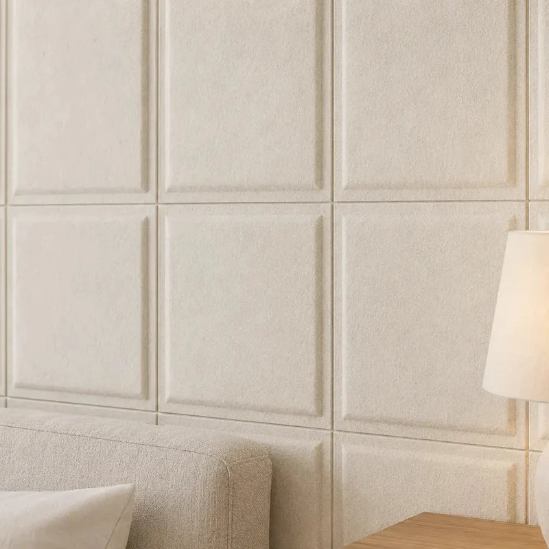 SQUARE BOLD 3D Acoustic Felt Wall Panels - CREAM Multipack