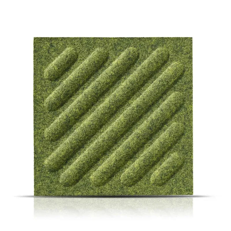 SQUARE RIFT 2 3D Acoustic Felt Wall Panels - OLIVE Multipack