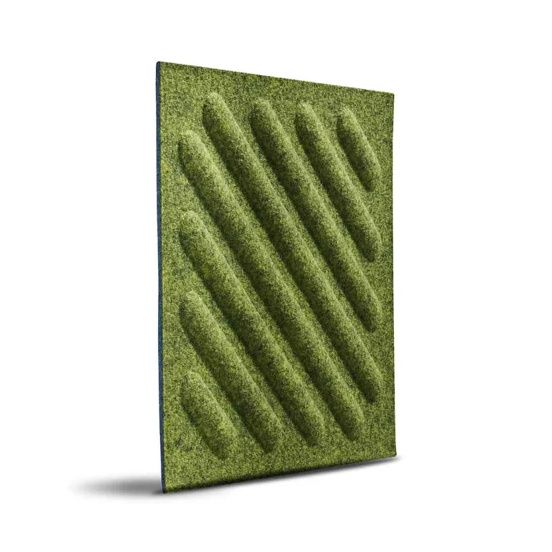 SQUARE RIFT 2 3D Acoustic Felt Wall Panels - OLIVE Multipack