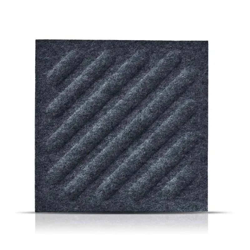 SQUARE RIFT 2 3D Acoustic Felt Wall Panels - GREY Multipack