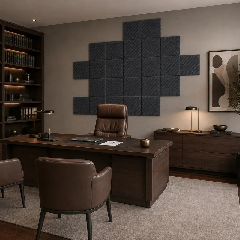 SQUARE RIFT 2 3D Acoustic Felt Wall Panels - GREY Multipack