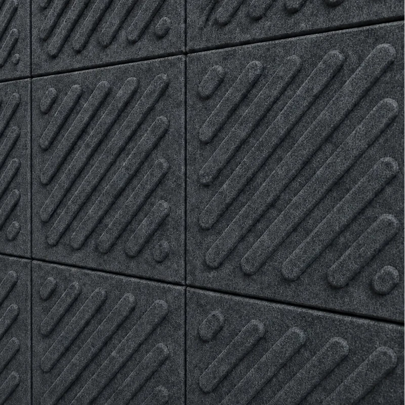 SQUARE RIFT 2 3D Acoustic Felt Wall Panels - GREY Multipack