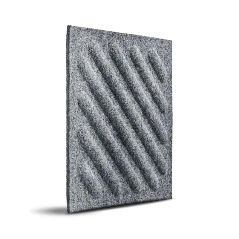 SQUARE RIFT 2 3D Acoustic Felt Wall Panels - GREY Multipack