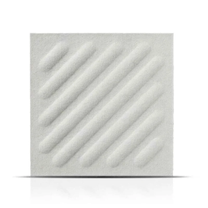 SQUARE RIFT 2 3D Acoustic Felt Wall Panels - CREAM Multipack
