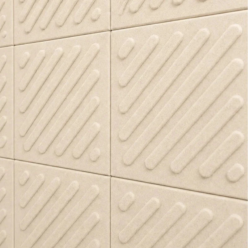 SQUARE RIFT 2 3D Acoustic Felt Wall Panels - CREAM Multipack