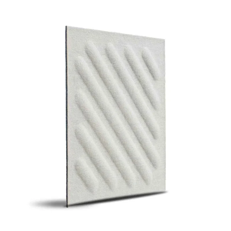 SQUARE RIFT 2 3D Acoustic Felt Wall Panels - CREAM Multipack