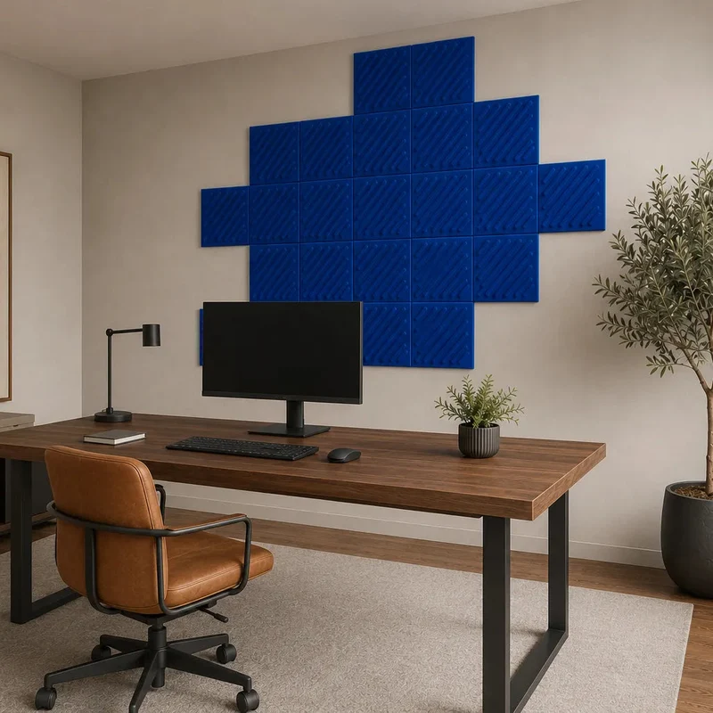 SQUARE RIFT 2 3D Acoustic Felt Wall Panels - INDIGO Multipack