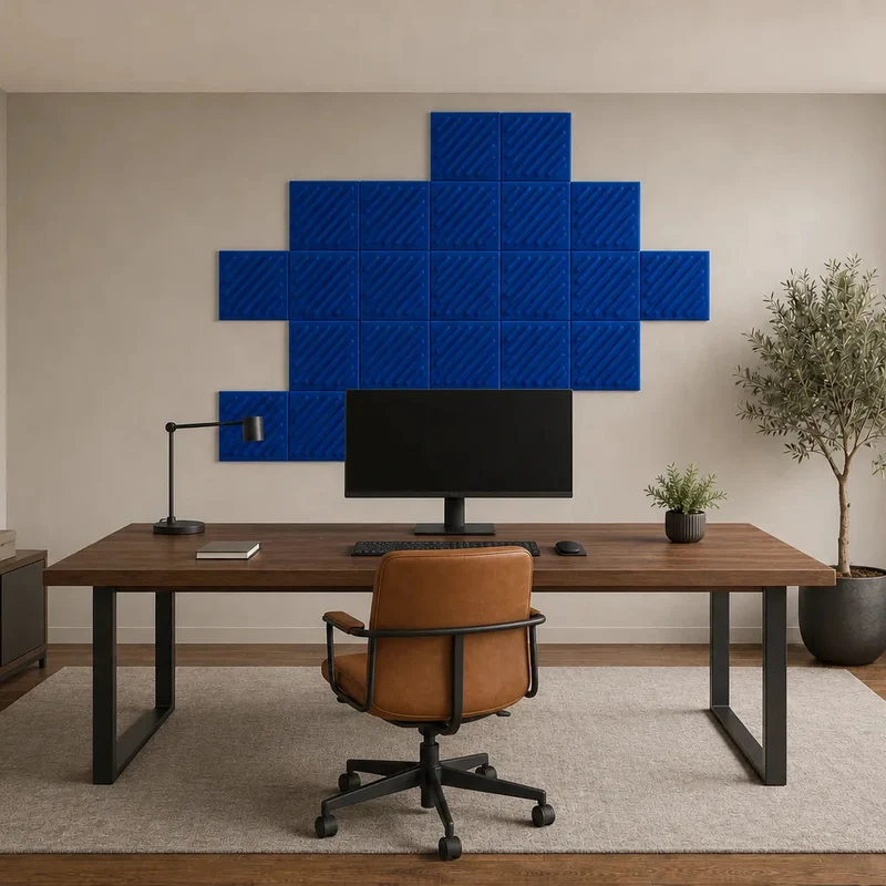 SQUARE RIFT 2 3D Acoustic Felt Wall Panels - INDIGO Multipack