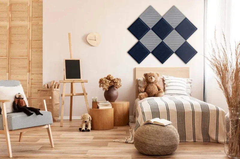 SQUARE RIFT 2 3D Acoustic Felt Wall Panels - NAVY Multipack
