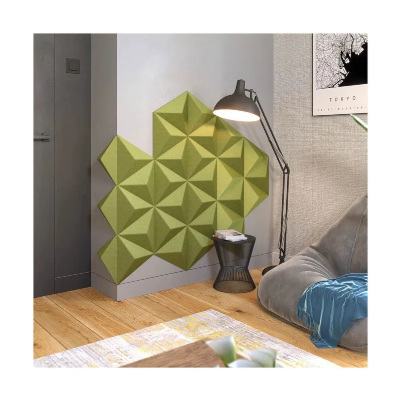 PYRAMID Felt 3D Panel - OLIVE 3pcs.