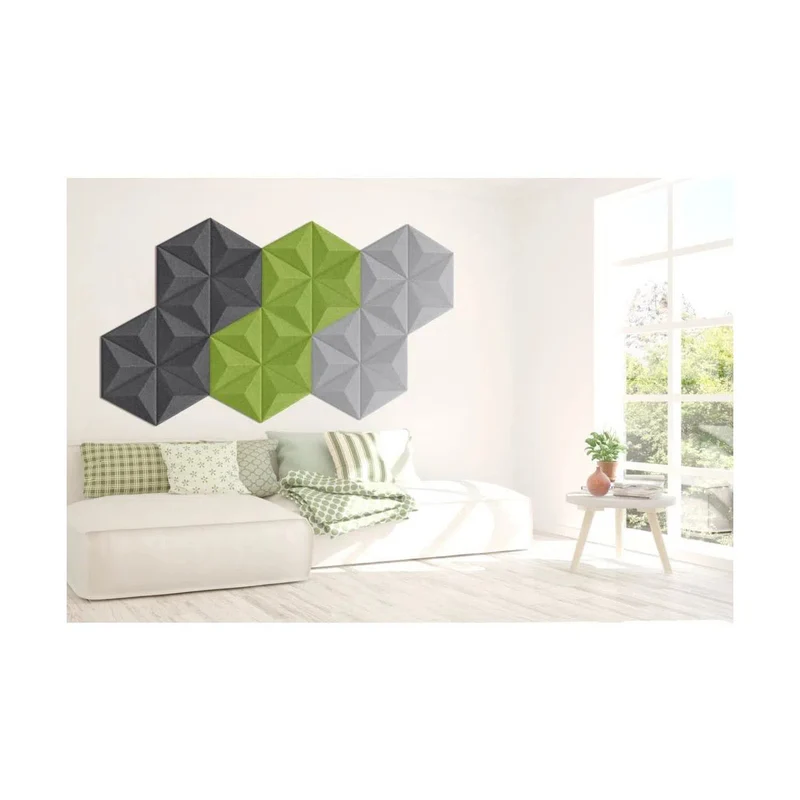 PYRAMID Felt 3D Panel - OLIVE 3pcs.