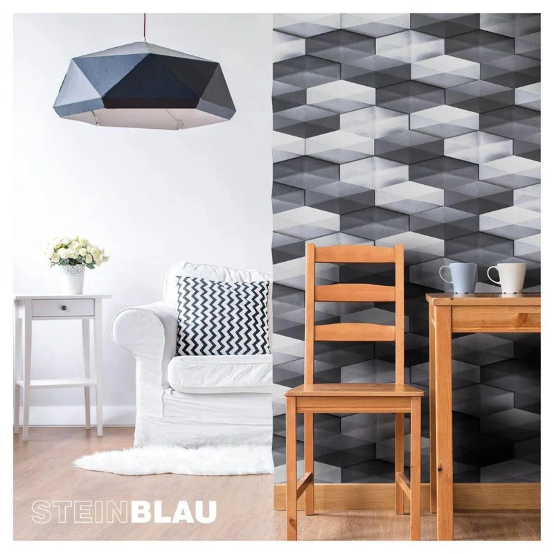 Gypsum 3D Tile DIAMOND Dark Grey