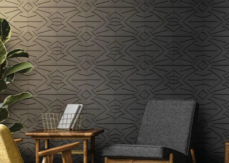 Concrete 3D Tile FORNAX Dark Grey - Box of 12