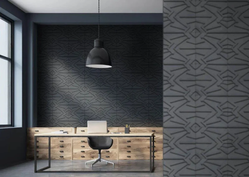 Concrete 3D Tile FORNAX Dark Grey - Box of 12